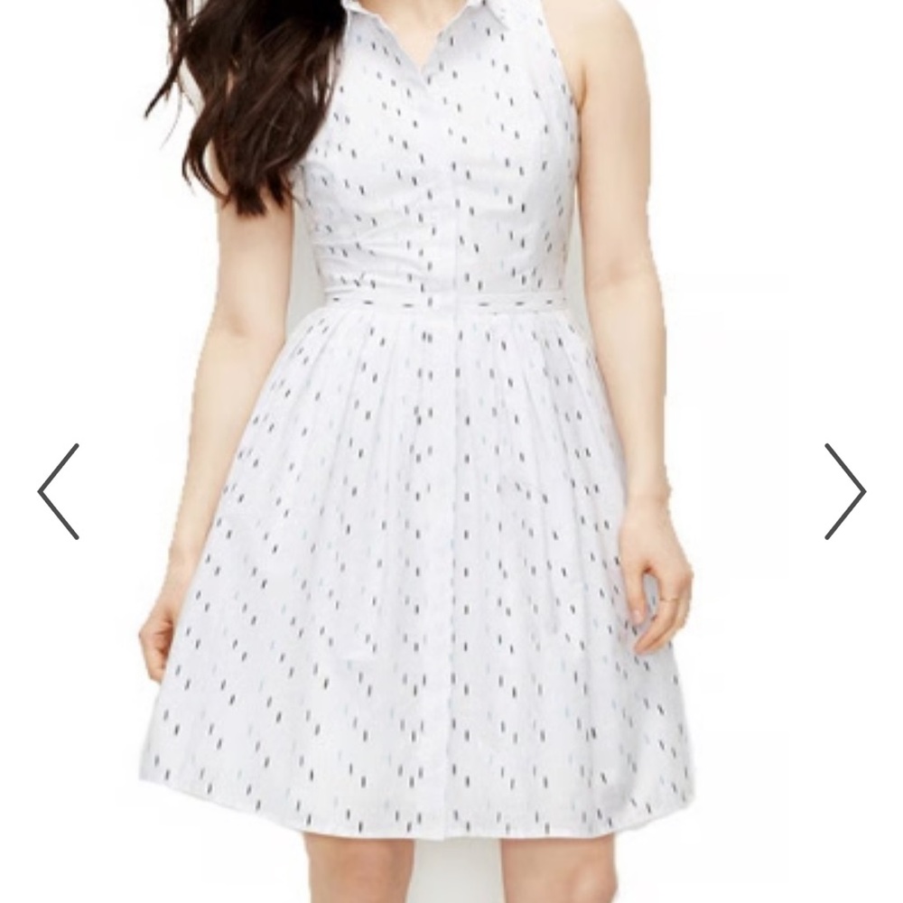 Ann Taylor Clip Dot Pleated Shirt Dress size 00